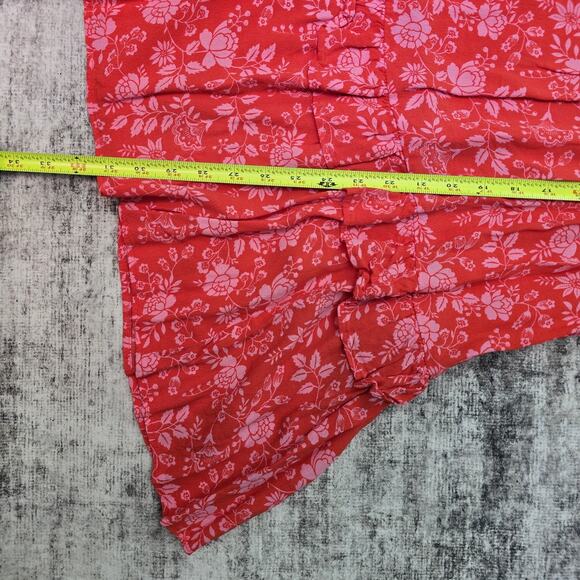 Talbots Skirt Womens XL Floral Print Viscose Ruffle Hem Midi Summer Boho - Picture 4 of 8